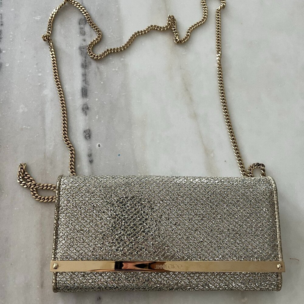 Jimmy Choo Evening Clutch Gold Glitter